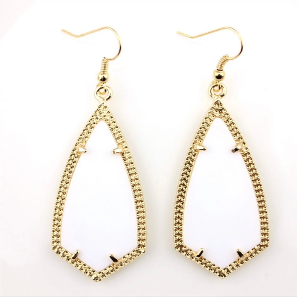 White drop earrings